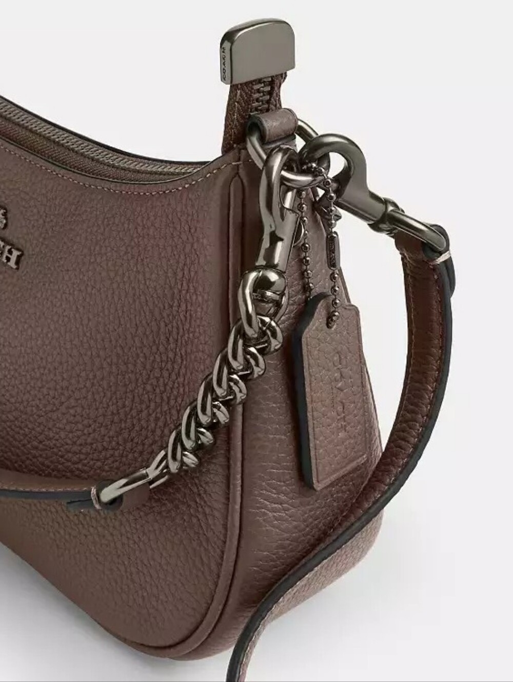 NWT! Beautiful Coach Teri Shoulder Bag In Dark Stone #CV934
